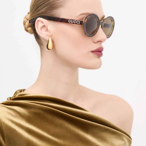 🕶️ New Gucci GG1722SA 002 Sunglasses - Spotted Havana Frame, Nicotine Lenses - Picture 1 of 11